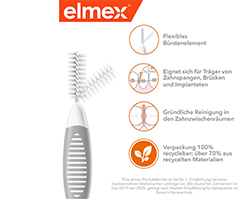 ELMEX medzizubné kefky ISO veľkosť 7 1,3 mm sivá, 8 ks