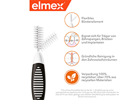 ELMEX Medzizubné kefky ISO veľkosť 8 1,5 mm čierne, 8 ks
