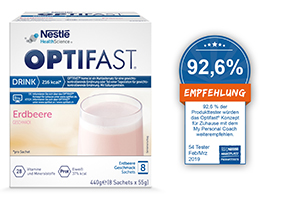 OPTIFAST Drink Jahoda v prášku, 8X55 g