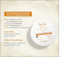 AVENE Kompaktný krém na opaľovanie SPF 50 zlatých, 10 g