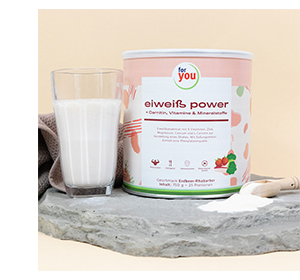FOR YOU eiweiß power jahodový prášok, 750 g