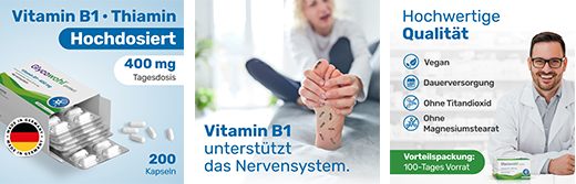 GLYCOWOHL Vitamín B1 tiamín 400 mg kapsuly s vysokou dávkou, 200 ks