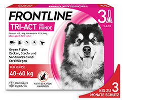 FRONTLINE Roztok Tri-Act na kvapkanie psom s hmotnosťou 40-60 kg, 3 ks
