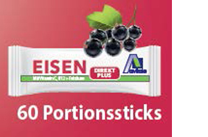 EISEN DIREKT plus vitamín C + kyselina listová + B12 v prášku, 60 ks