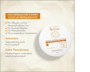 AVENE Kompaktný opaľovací krém SPF 50 pieskov, 10 g