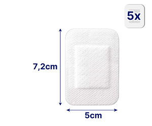HANSAPLAST Ultra citlivý obväz na rany 5x7,2 cm XL, 5 ks