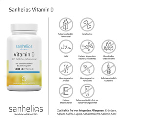 SANHELIOS Vitamín D 1 000 I.U. tabliet, 365 ks