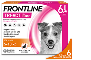FRONTLINE Roztok Tri-Act na nakvapkanie psom s hmotnosťou 5-10 kg, 6 ks