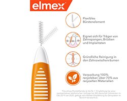 ELMEX Medzizubné kefky ISO veľkosť 1 0,45 mm oranžová, 8 ks