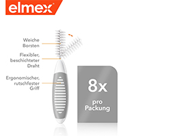 ELMEX medzizubné kefky ISO veľkosť 7 1,3 mm sivá, 8 ks