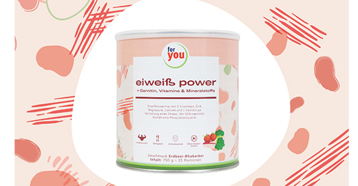 FOR YOU eiweiß power jahodový prášok, 750 g