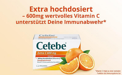 CETEBE Extra-C 600 mg žuvacie tablety, 120 ks