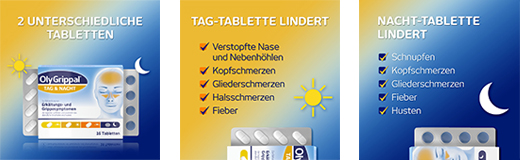 OLYGRIPPAL Deň & Noc 500 mg/60 mg tablety, 16 ks