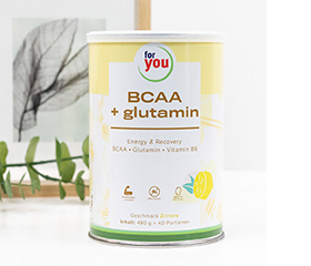 FOR YOU BCAA+glutamín Energy & Recovery Lemon, 480 g