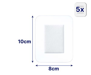 HANSAPLAST Sterilný obväz na rany Aqua Protect 8x10 cm, 5 ks