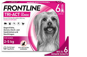 FRONTLINE Roztok Tri-Act na nakvapkanie psom s hmotnosťou 2-5 kg, 6 ks