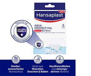 HANSAPLAST Sterilný obväz na rany Aqua Protect 8x10 cm, 5 ks