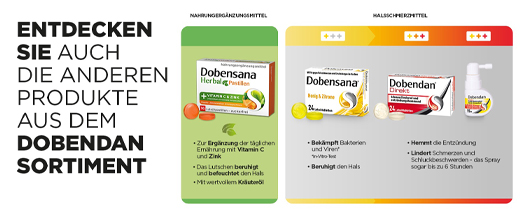 DOBENSANA Vit.C s príchuťou bylinného medu & Zinková pasta, 16 ks