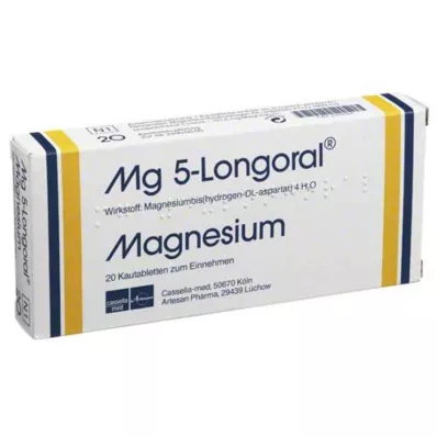 MG 5 LONGORAL Žuvacie tablety, 20 ks