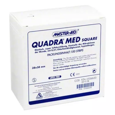 QUADRA MED štvorcové prúžky 38x38 mm Master Aid, 100 ks