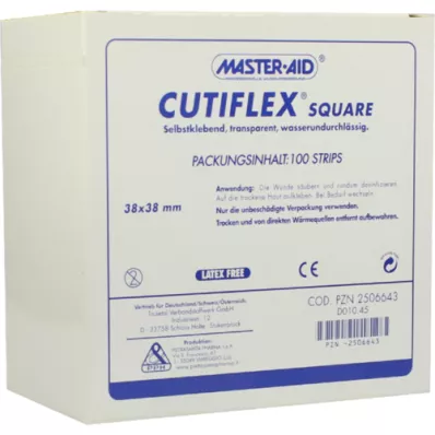 CUTIFLEX Fóliové náplasti štvorcové 38x38 mm MasterAid, 100 ks