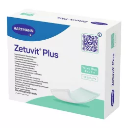 ZETUVIT Plus extra silný absorpčný sterilný kompres 10x10 cm, 10 ks