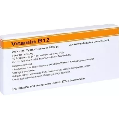 VITAMIN B12 RÖWO 1 000 μg ampuliek, 10X1 ml