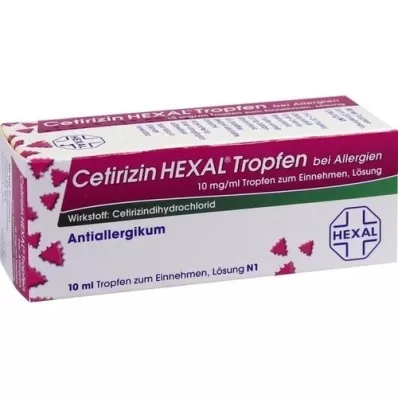 CETIRIZIN HEXAL Kvapky na alergie, 10 ml