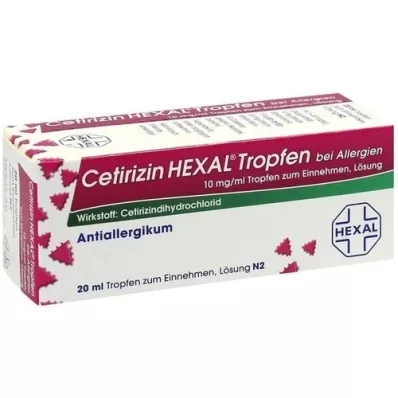 CETIRIZIN HEXAL Kvapky na alergie, 20 ml