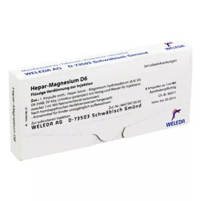HEPAR MAGNESIUM D 6 ampuliek, 8X1 ml