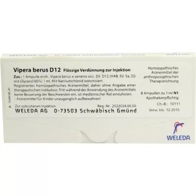 VIPERA BERUS D 12 ampuliek, 8X1 ml