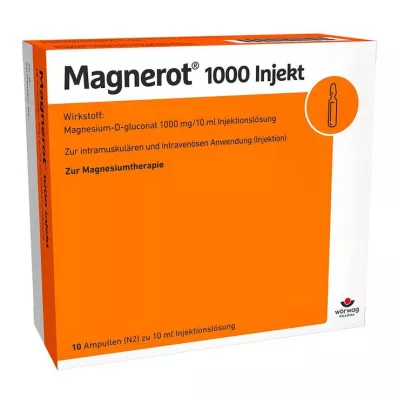MAGNEROT 1000 injekčných ampuliek, 10X10 ml