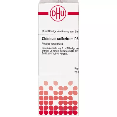CHININUM SULFURICUM D 6 riedenie, 20 ml