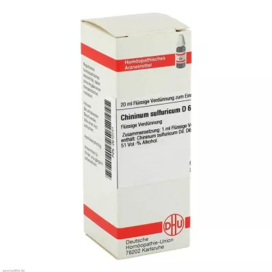 CHININUM SULFURICUM D 6 riedenie, 20 ml