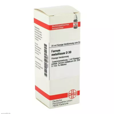 FERRUM METALLICUM D 30 riedenie, 20 ml