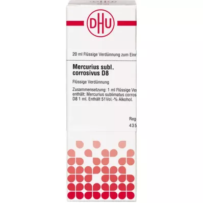 MERCURIUS SUBLIMATUS corrosivus D 8 riedenie, 20 ml