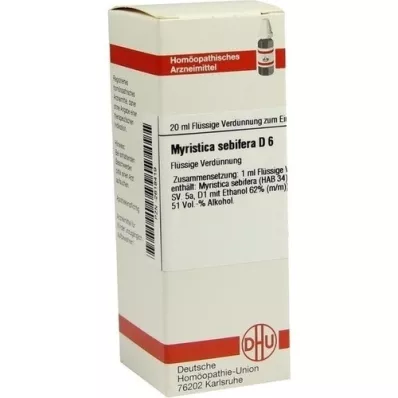 MYRISTICA SEBIFERA D 6 riedenie, 20 ml