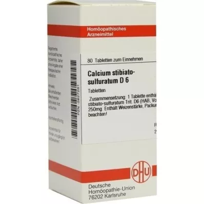 CALCIUM STIBIATO sulfuratum D 6 tabliet, 80 ks