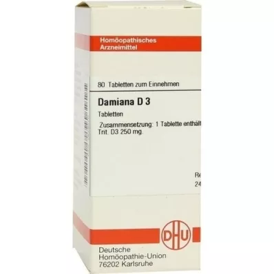 DAMIANA D 3 tablety, 80 kapsúl