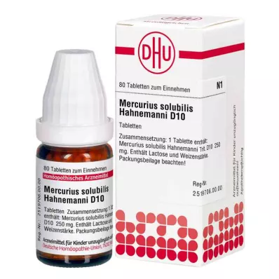 MERCURIUS SOLUBILIS Hahnemanni D 10 tabliet, 80 ks MERCURIUS SOLUBILIS Hahnemanni D 10 tabliet, 80 ks