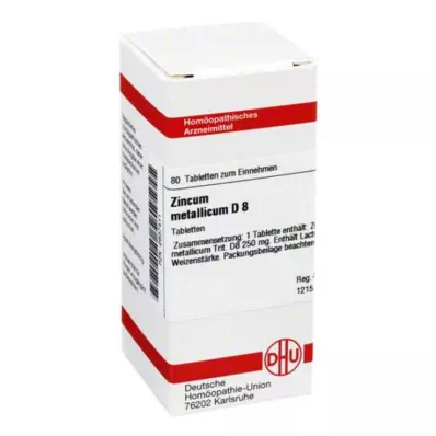 ZINCUM METALLICUM D 8 tabliet, 80 kapsúl