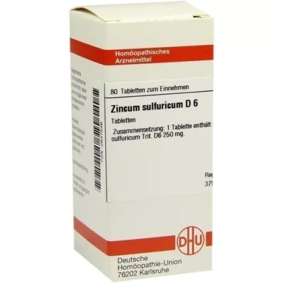 ZINCUM SULFURICUM D 6 tabliet, 80 kapsúl