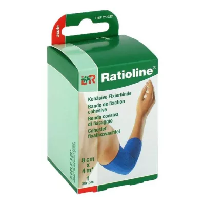 RATIOLINE akútny fixačný obväz kohézny 8 cmx4 m modrý, 1 ks