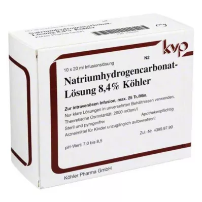 NATRIUMHYDROGENCARBONAT-Köhlerov 8,4% roztok, 10X20 ml NATRIUMHYDROGENCARBONAT-Köhlerov 8,4% roztok, 10X20 ml