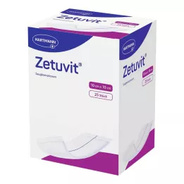 ZETUVIT Odsávacie kompresy sterilné 10x10 cm, 25 ks