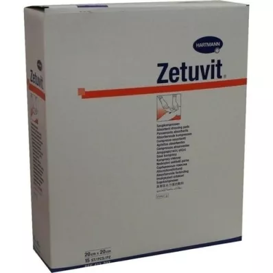 ZETUVIT Odsávacie kompresy sterilné 20x20 cm, 15 ks