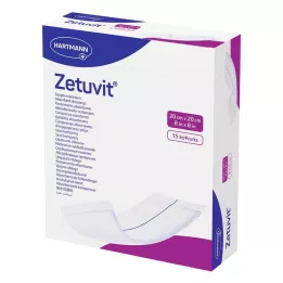 ZETUVIT Odsávacie kompresy sterilné 20x20 cm, 15 ks