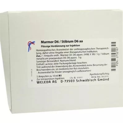 MARMOR Ampulky D 6/Stibium D 6 aa, 5X10 ml