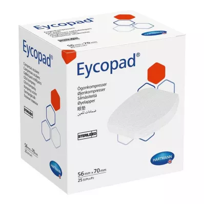 EYCOPAD Obklady na oči 56x70 mm sterilné, 25 ks