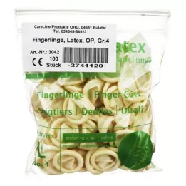 FINGERLING Latex OP Veľkosť 4, 100 ks